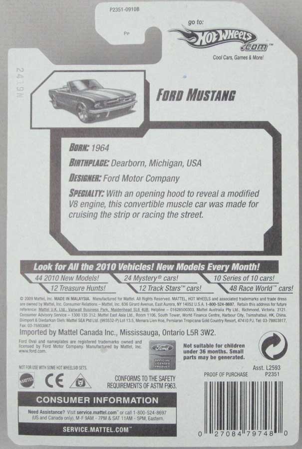 '65 Mustang Convertible Hot Wheels