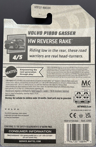 Volvo P1800 Gasser Hot Wheels