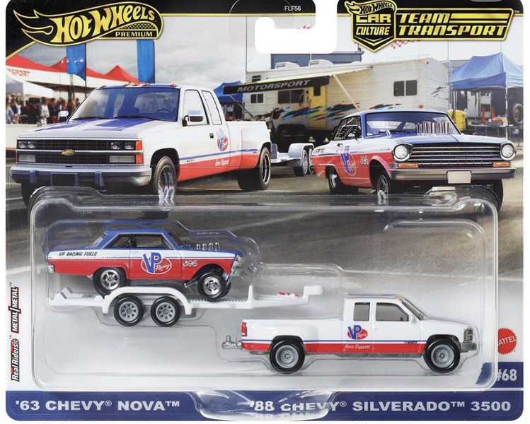 '63 Chevy Nova & '88 Chevy Silverado 3500 w/trailer Hot Wheels