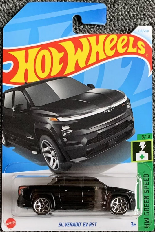 Hot Wheels - Silverado EV RST - Camionnette électrique Bleue - Échelle 1:64 - Collection Green Speed