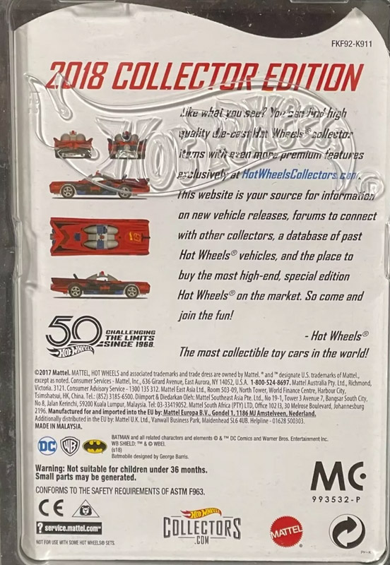 1966 TV Series Batmobile Hot Wheels