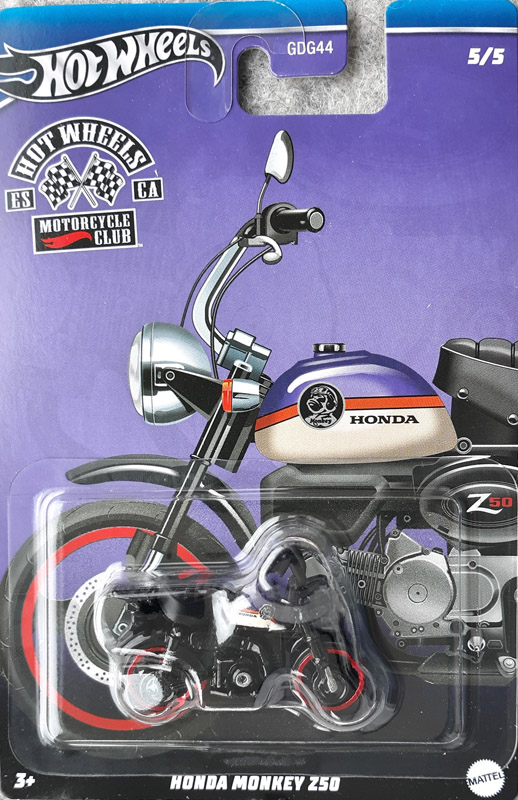 Honda Monkey Z50	 Hot Wheels 