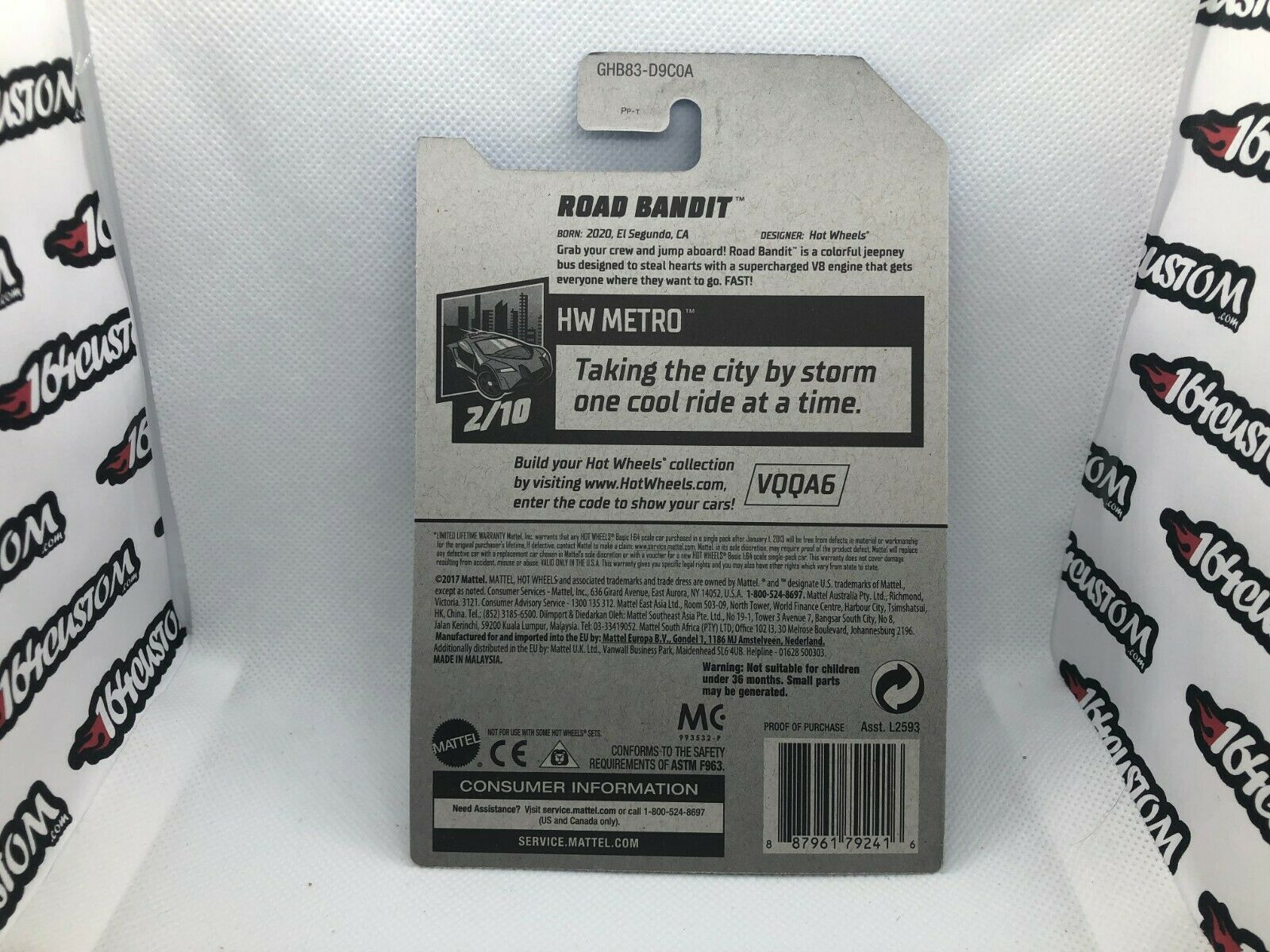 Hot Wheels 2020 HW Metro Road Bandit – Gelbes Spielzeugauto, Modell 7/250